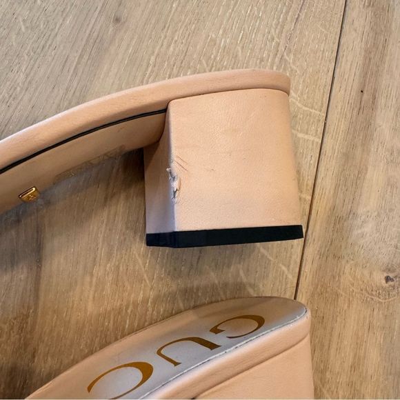 GUCCI 
Nappa Matelasse GG Marmont 55mm Slide Sandals Skin Rose 38 1/2 - Picture 15 of 16